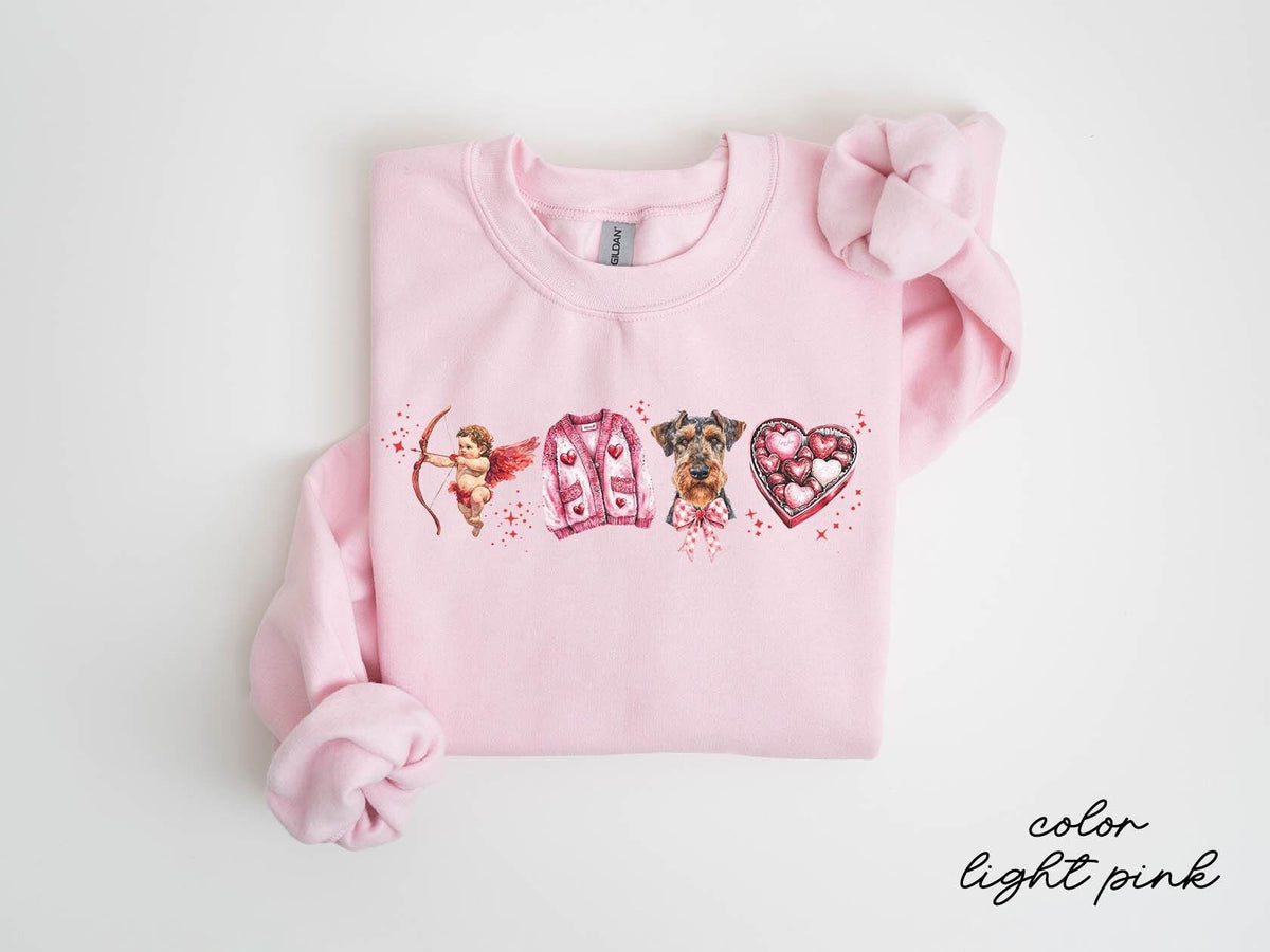 Airedale Terrier Dog Valentine39s Day Sweatshirt Airedale Terrier Dog Valentine39s Day Gifts Crewneck Shirt Women Sweatshirt – Cozy Vibes · Must-Have Style