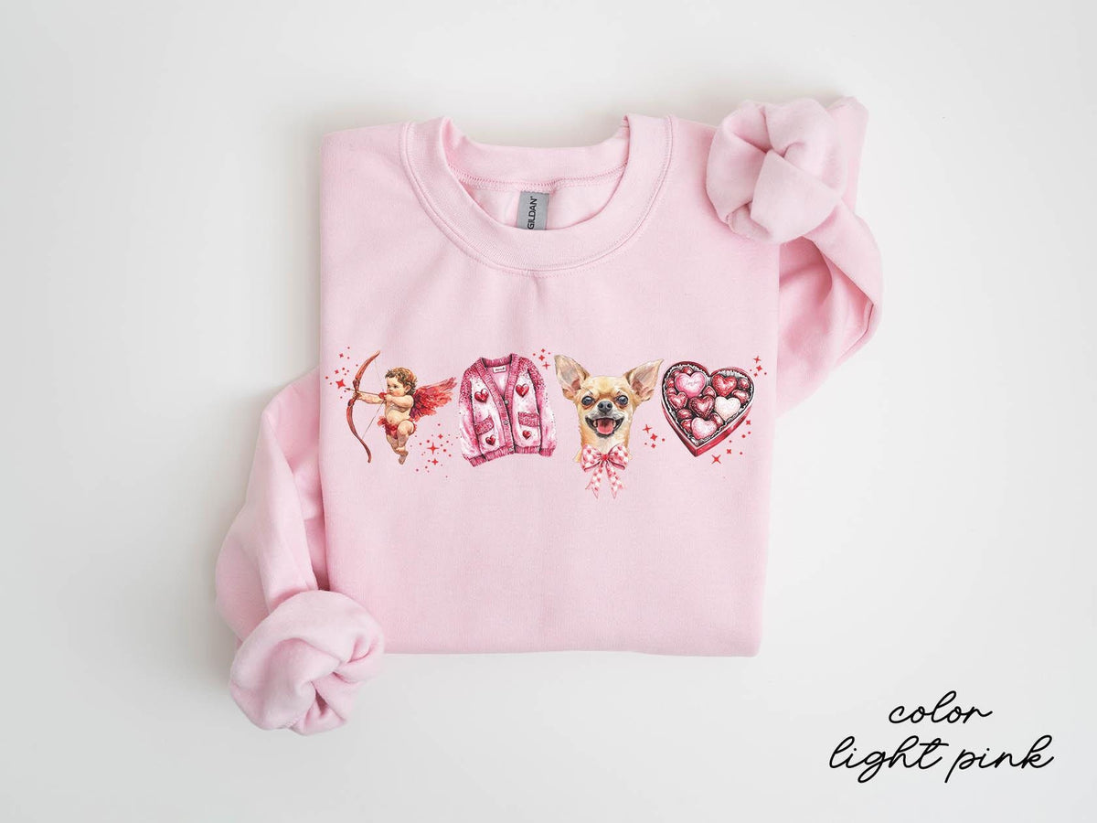 Chihuahua Dog Valentine39s Day Sweatshirt Chihuahua Dog Valentine39s Day Gifts Crewneck Shirt Women Sweatshirt – Bold Style · Great Gift For Fans