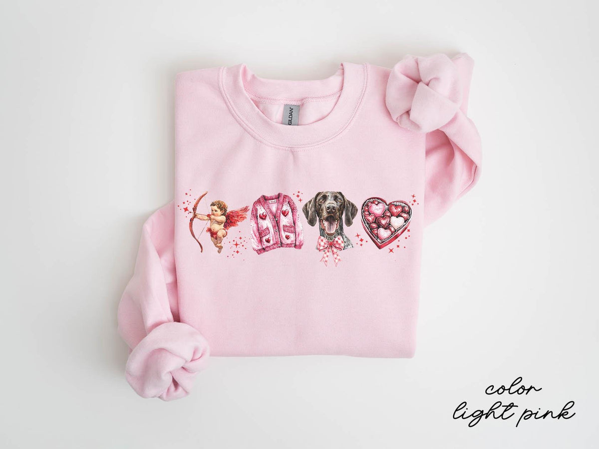 German Shorthaired Pointer Dog Valentine39s Day Sweatshirt German Shorthaired Pointer Dog Valentine39s Day Gifts Crewneck Shirt Women Sweatshirt – Cozy Vibes · Perfect For Daily Wear