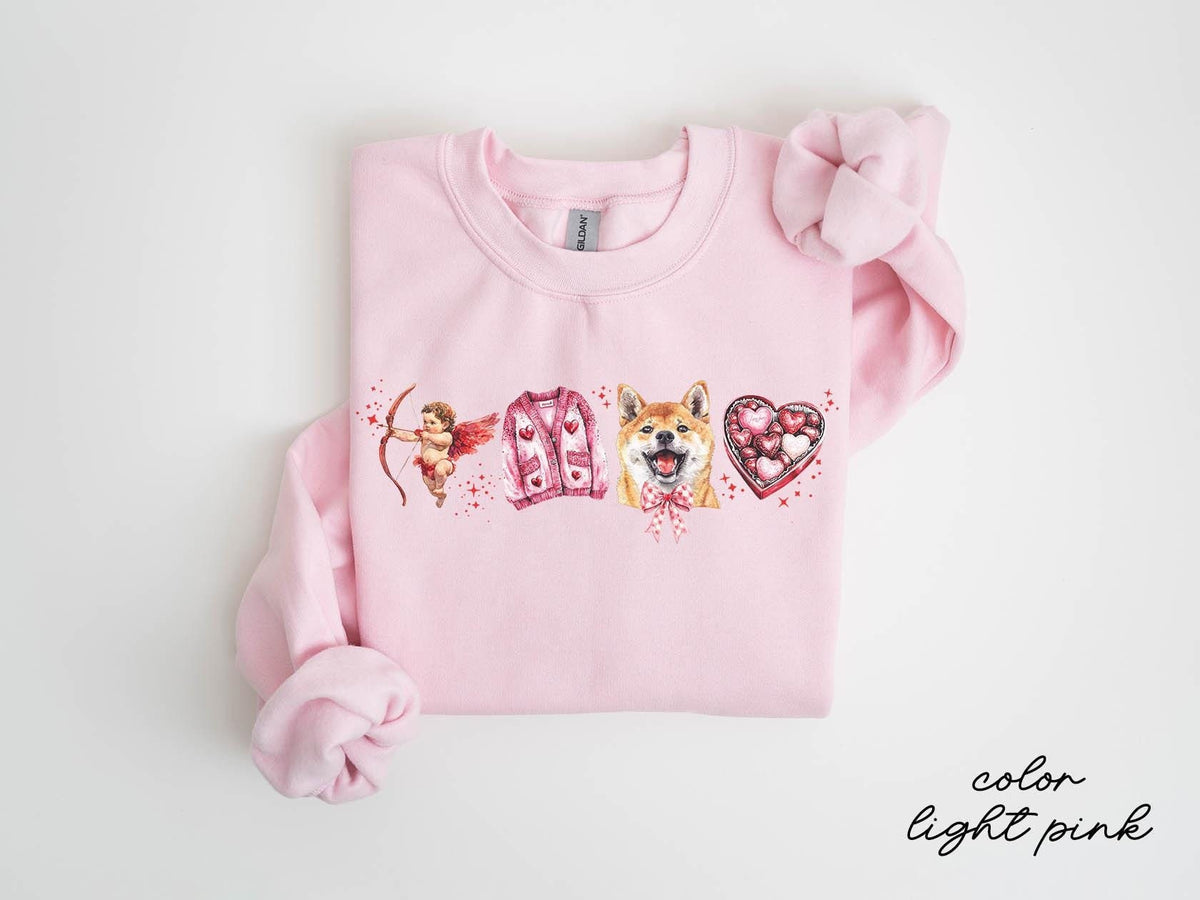 Shiba Inu Dog Valentine39s Day Sweatshirt Shiba Inu Dog Valentine39s Day Gifts Crewneck Shirt Women Sweatshirt – Warm & Stylish · High-Quality Print