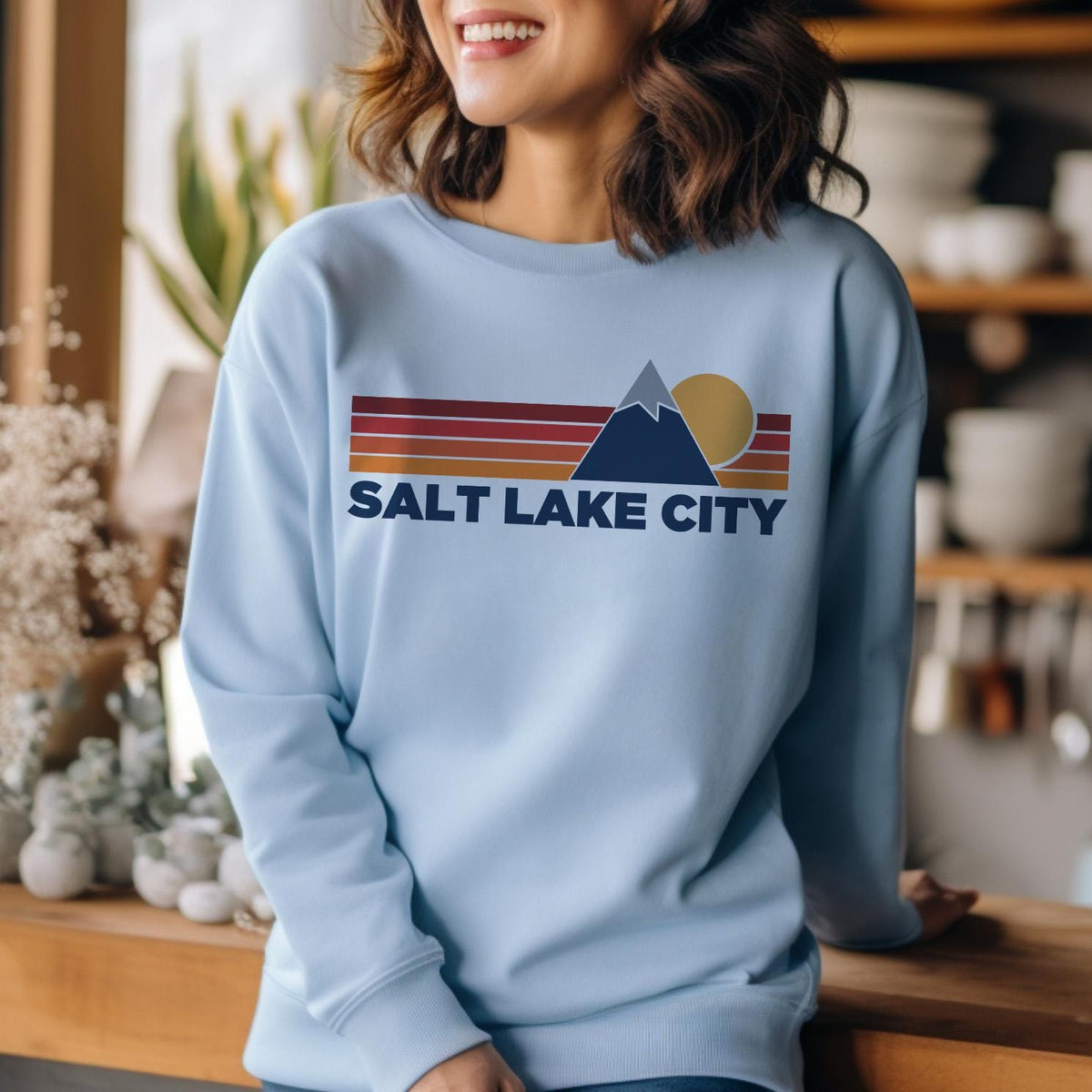 Salt Lake City Utah Sweatshirt Retro Mountains Salt Lake City Unisex Crewneck Vintage Cozy Jumper Gift for Outdoor Lovers Sweatshirt – Feel-Good Design · Trending Graphic Apparel