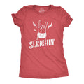 Funny Rude Christmas Shirts Santa Shirt Women Sleighin Santa Metal Christmas Rock On Rock Hand Offensive Rude Festive Top Santa Shirt Graphic Tee – Aesthetic Look · Must-Have Style