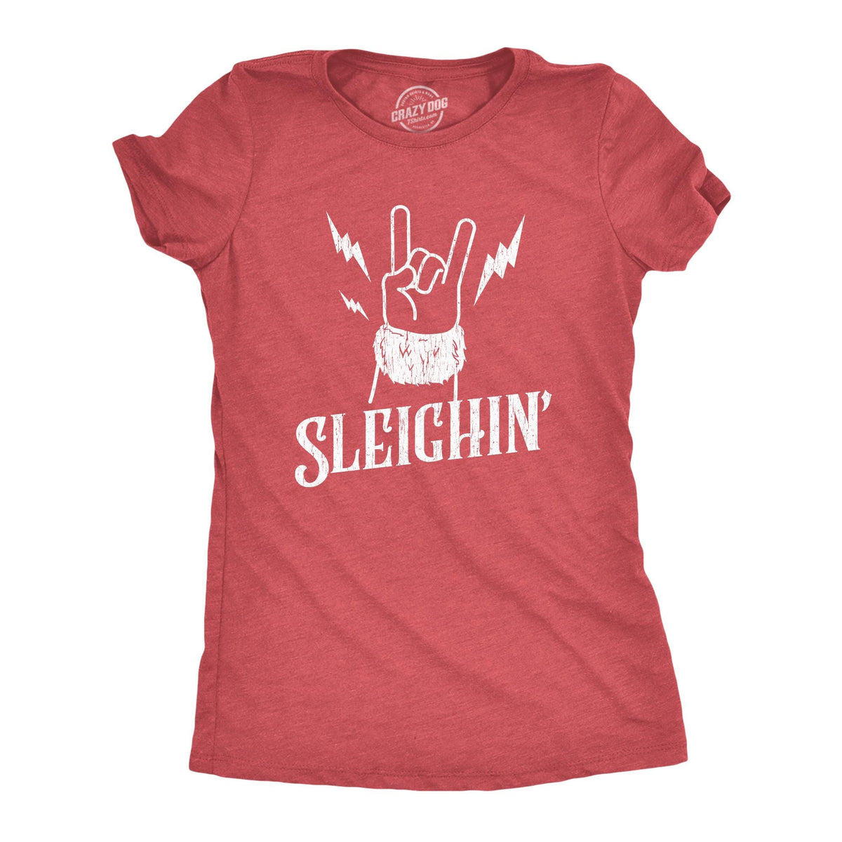 Funny Rude Christmas Shirts Santa Shirt Women Sleighin Santa Metal Christmas Rock On Rock Hand Offensive Rude Festive Top Santa Shirt Graphic Tee – Aesthetic Look · Must-Have Style