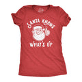 Christmas Shirt Womens Santa Knows What39s Up Funny Christmas Shirts Xmas Drinking Christmas Xmas Gifts Christmas Drinking Shirts Graphic Tee – Warm & Stylish · Top Pick For Any Outfit