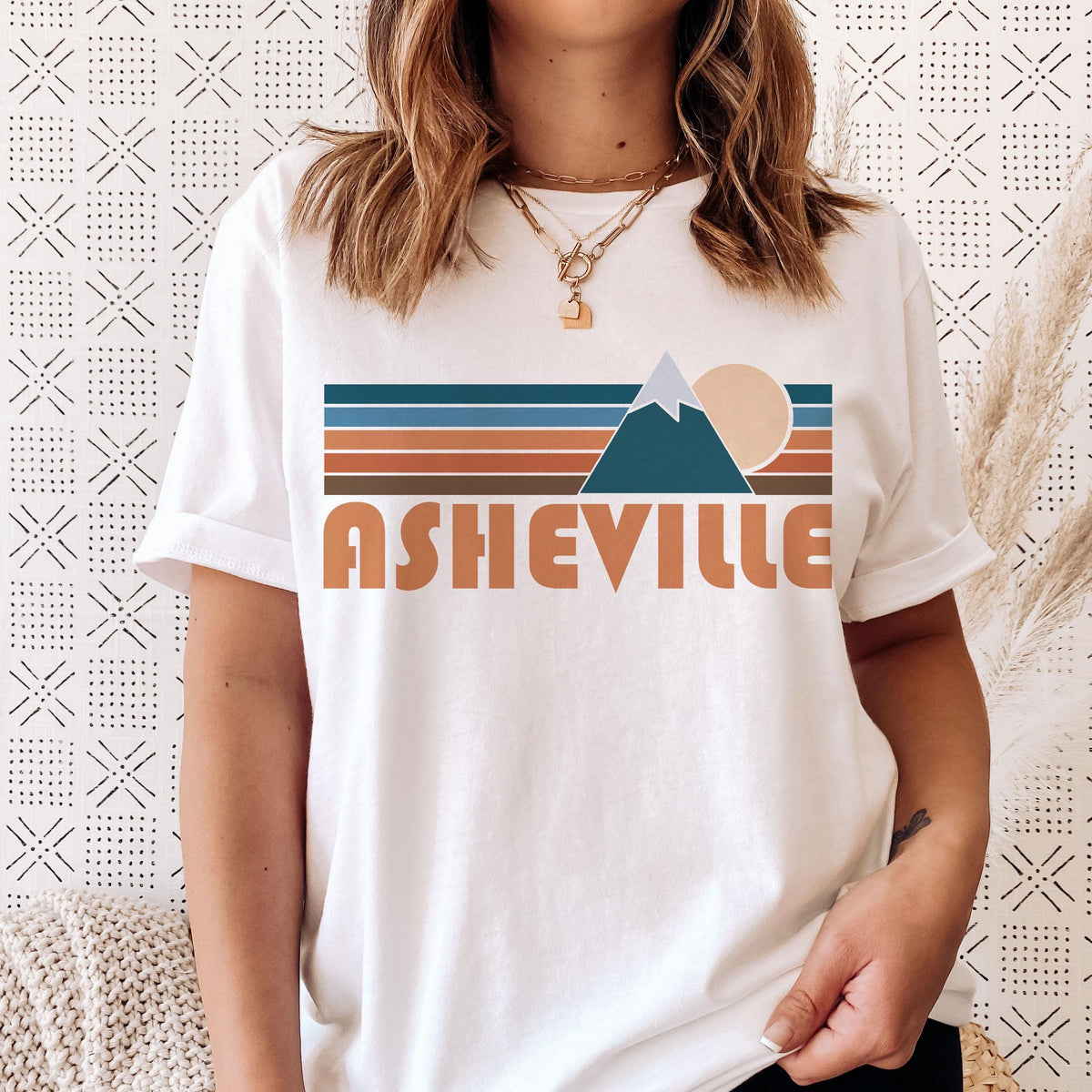 Asheville North Carolina Shirt Retro Mountain Unisex Asheville TShirt Personalization Available Graphic Tee – Aesthetic Look · Perfect For Daily Wear