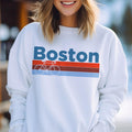 Boston Massachusetts Sweatshirt Retro Bike Unisex Adult Crewneck Boston Sweatshirt Personalization Available Sweatshirt – Soft Feel · High-Quality Print