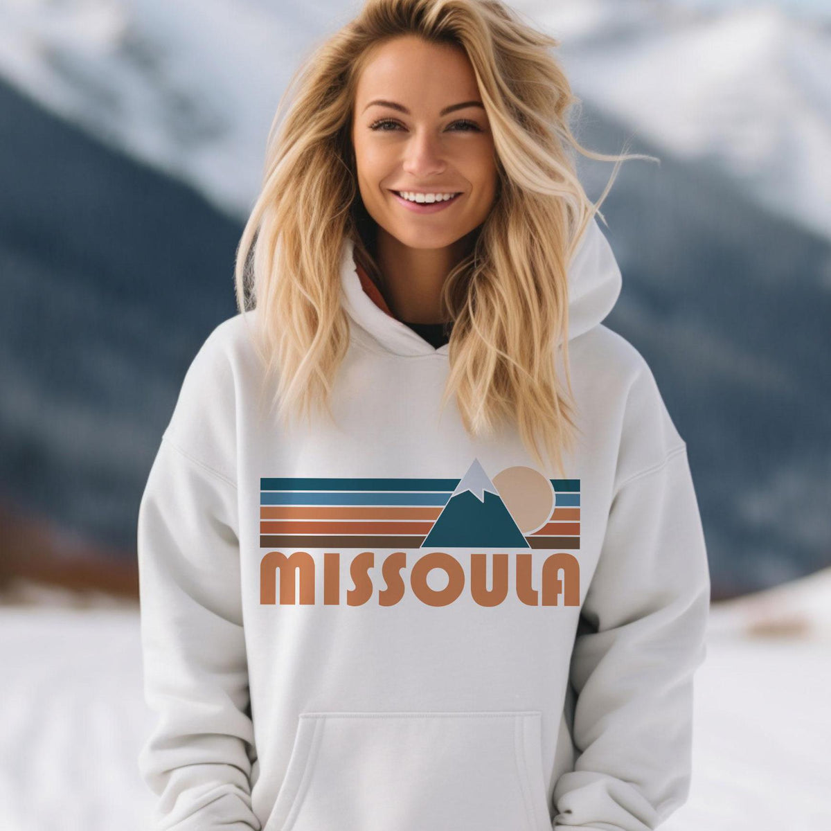 Missoula Montana Hoodie Retro Mountain Unisex Missoula Hoodie Sweatshirt Personalization Available Hoodie – Feel-Good Design · Trending Graphic Apparel