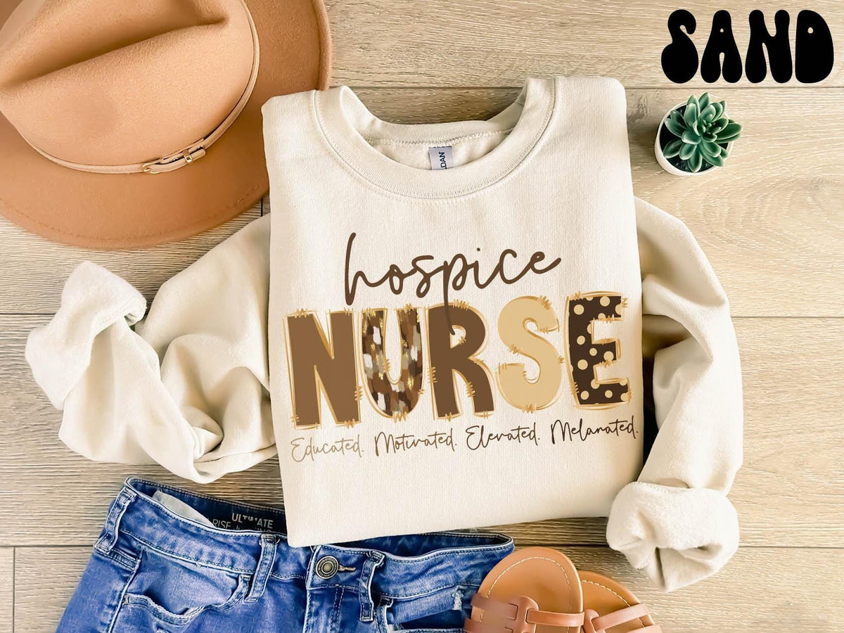 Melanated Hospice Nurse Life Sweatshirt Black Hospice Nurse Gifts Black History Month Crewneck Shirt Women Sweatshirt – Easygoing Wear · Perfect For Daily Wear
