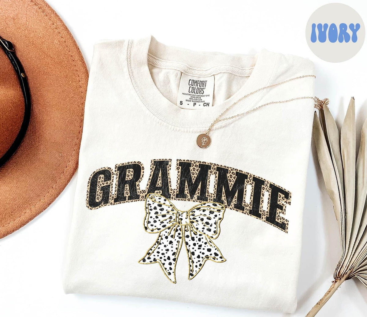 Grammie Shirt Grandma Gifts Leopard Print Tshirt Dalmatian Dots Bow Coquette Tee Women Graphic Tee – Warm & Stylish · Top Pick For Any Outfit