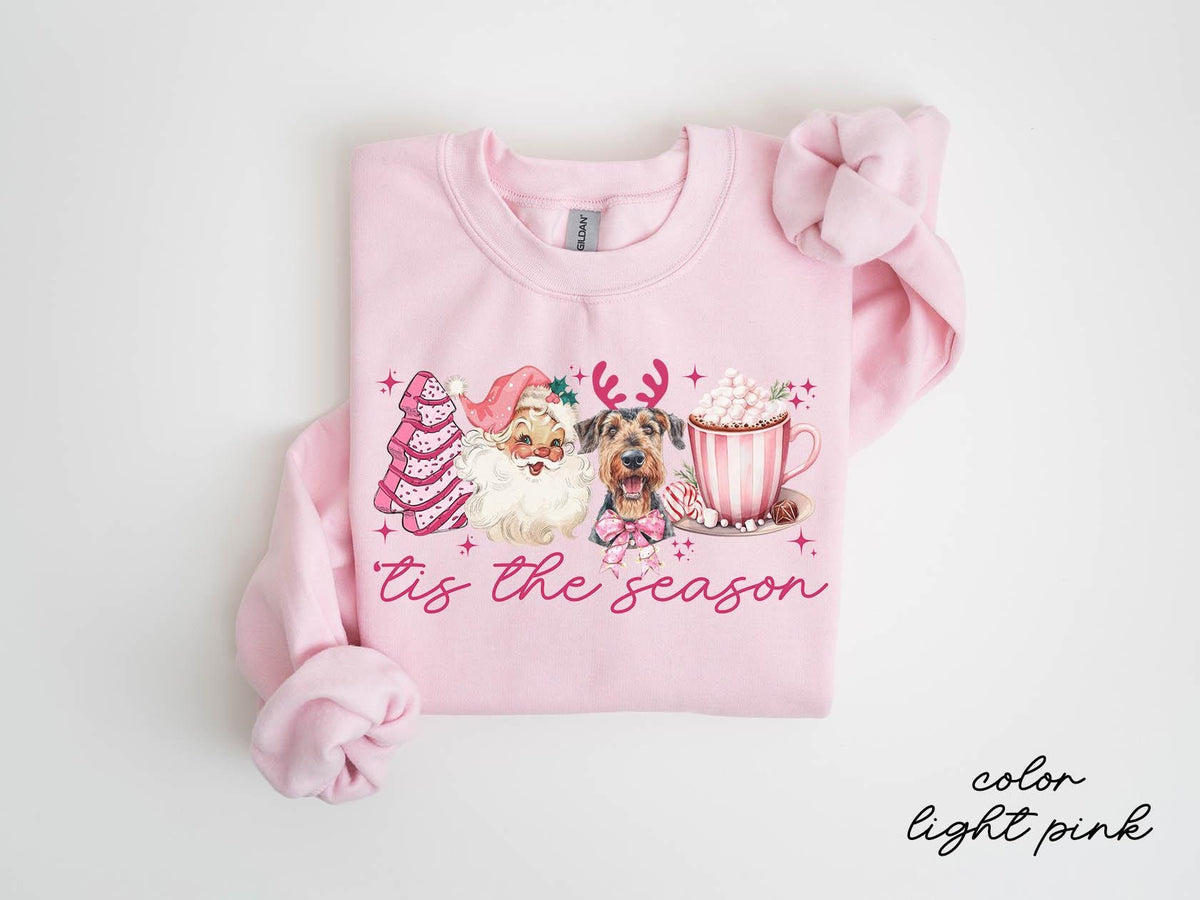 Airedale Terrier Christmas Sweatshirt Airedale Terrier Christmas Gifts Pink Christmas Crewneck Sweater Shirt Women Sweatshirt – Soft Feel · Perfect For Daily Wear