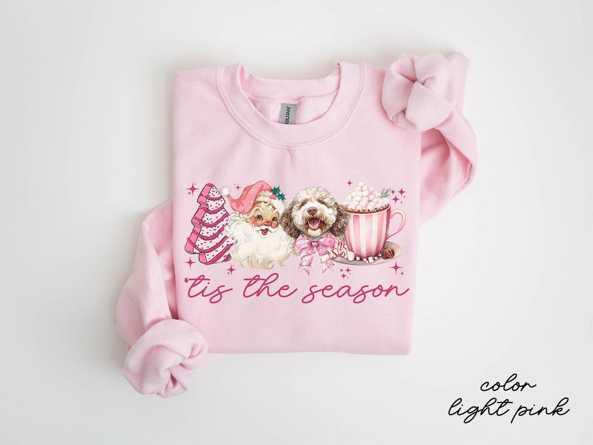Lagotto Romagnolo Dog Christmas Sweatshirt Lagotto Romagnolo Dog Christmas Gifts Pink Christmas Crewneck Sweater Shirt Women Sweatshirt – Aesthetic Look · High-Quality Print