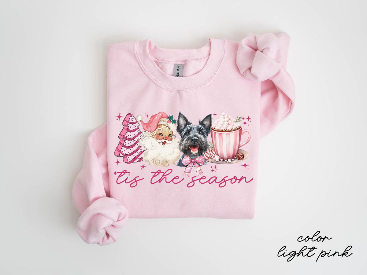 Scottish Terrier Dog Christmas Sweatshirt Scottish Terrier Dog Christmas Gifts Pink Christmas Crewneck Sweater Shirt Women Sweatshirt – Soft Feel · Great Gift For Fans