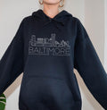 Baltimore Hoodie Adult Unisex Skyline Baltimore Maryland Hoodie Sweatshirt Personalization Available Hoodie – Soft Feel · High-Quality Print