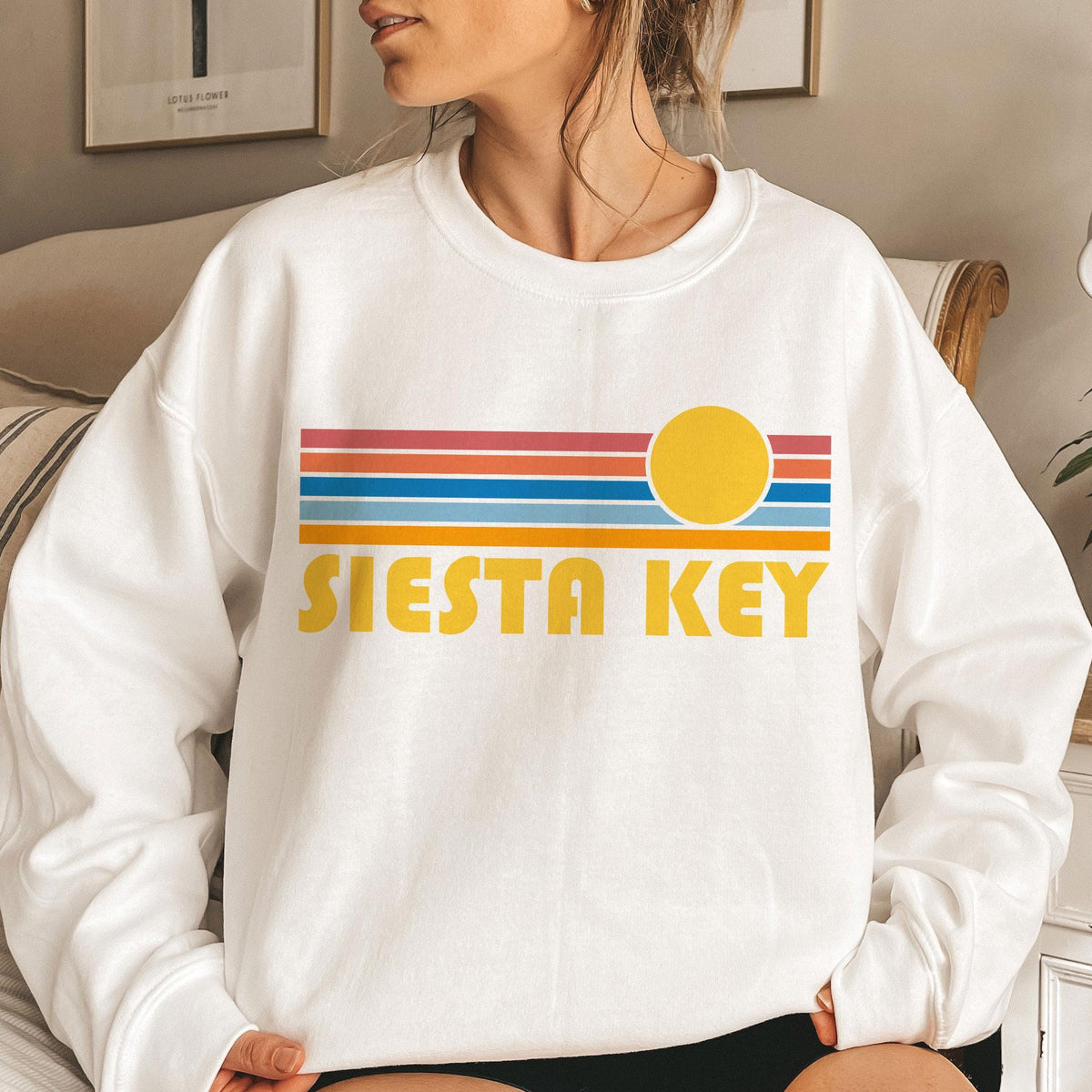 Siesta Key Florida Sweatshirt Crewneck Retro Sunrise Unisex Siesta Key Sweatshirt Personalization Available Sweatshirt – Premium Graphic · Trending Graphic Apparel