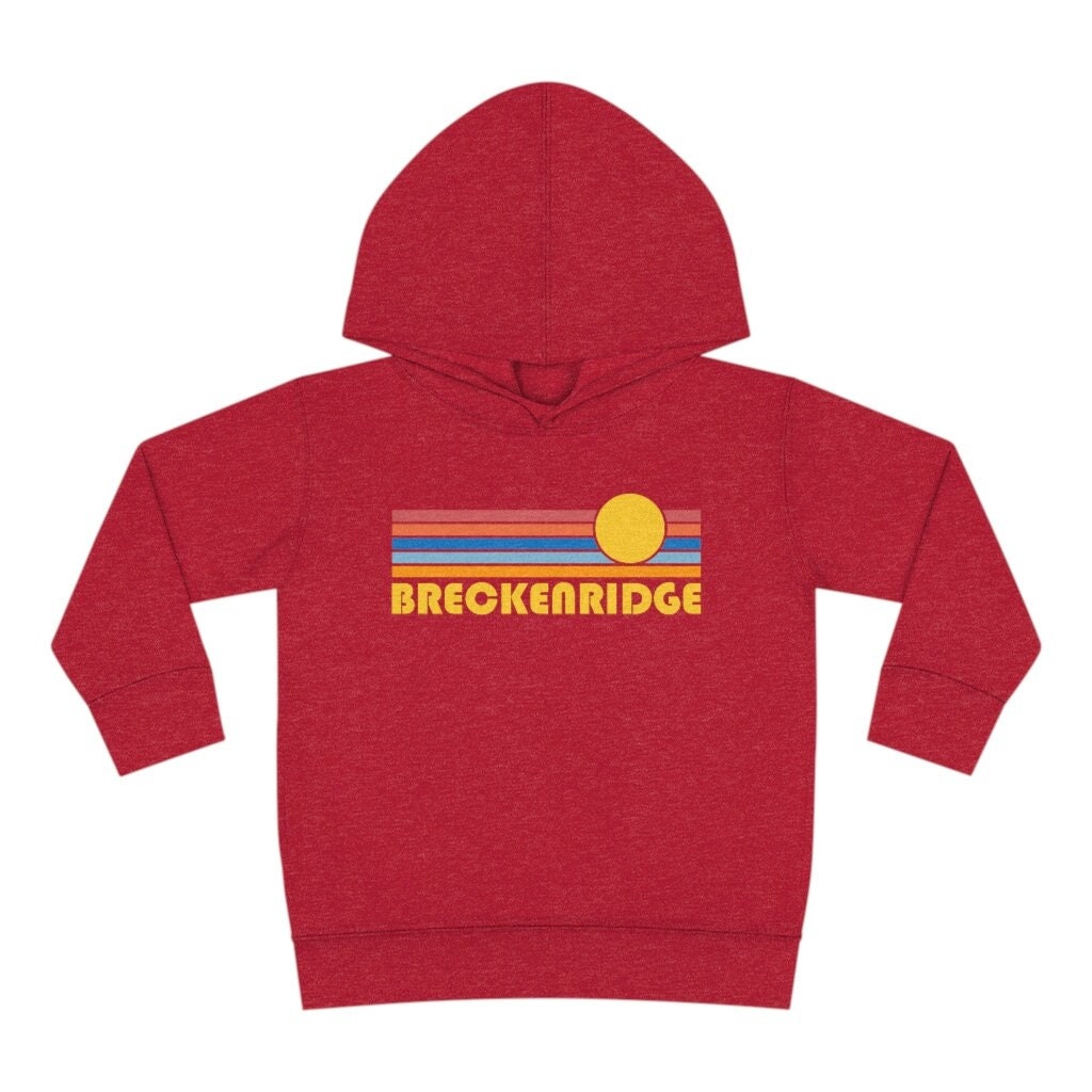 Breckenridge Colorado Toddler Hoodie Retro Sunrise Unisex Breckenridge Toddler Sweatshirt Personalization Available Hoodie – Easygoing Wear · High-Quality Print