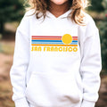 San Francisco California Youth Hoodie Retro Sunrise San Francisco Youth Sweatshirt Personalization Available Hoodie – Aesthetic Look · Must-Have Style