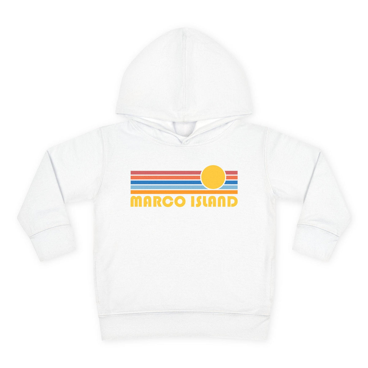 Marco Island Florida Toddler Hoodie Retro Sunrise Unisex Marco Island Toddler Sweatshirt Personalization Available Hoodie – Fan Favorite · High-Quality Print
