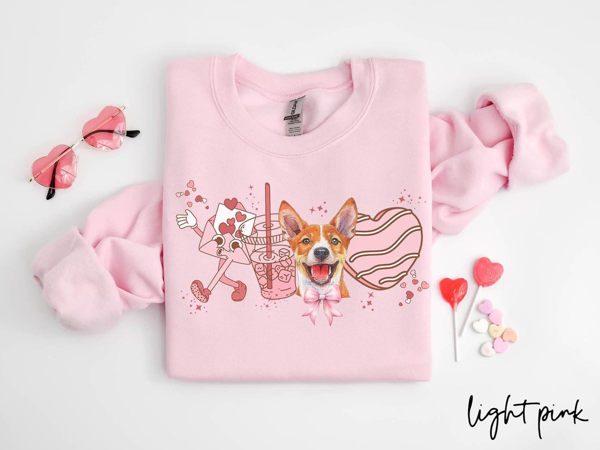 Basenji Dog Valentine39s Day Sweatshirt Valentines Basenji Gifts Dog Mom Crewneck Shirt Long Sleeve Sweatshirt – Feel-Good Design · Great Gift For Fans