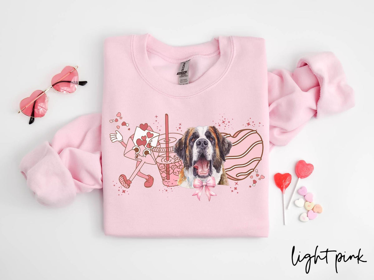 St Bernard Dog Valentine39s Day Sweatshirt Valentines St Bernard Gifts Dog Mom Crewneck Shirt Long Sleeve Sweatshirt – Aesthetic Look · Top Pick For Any Outfit