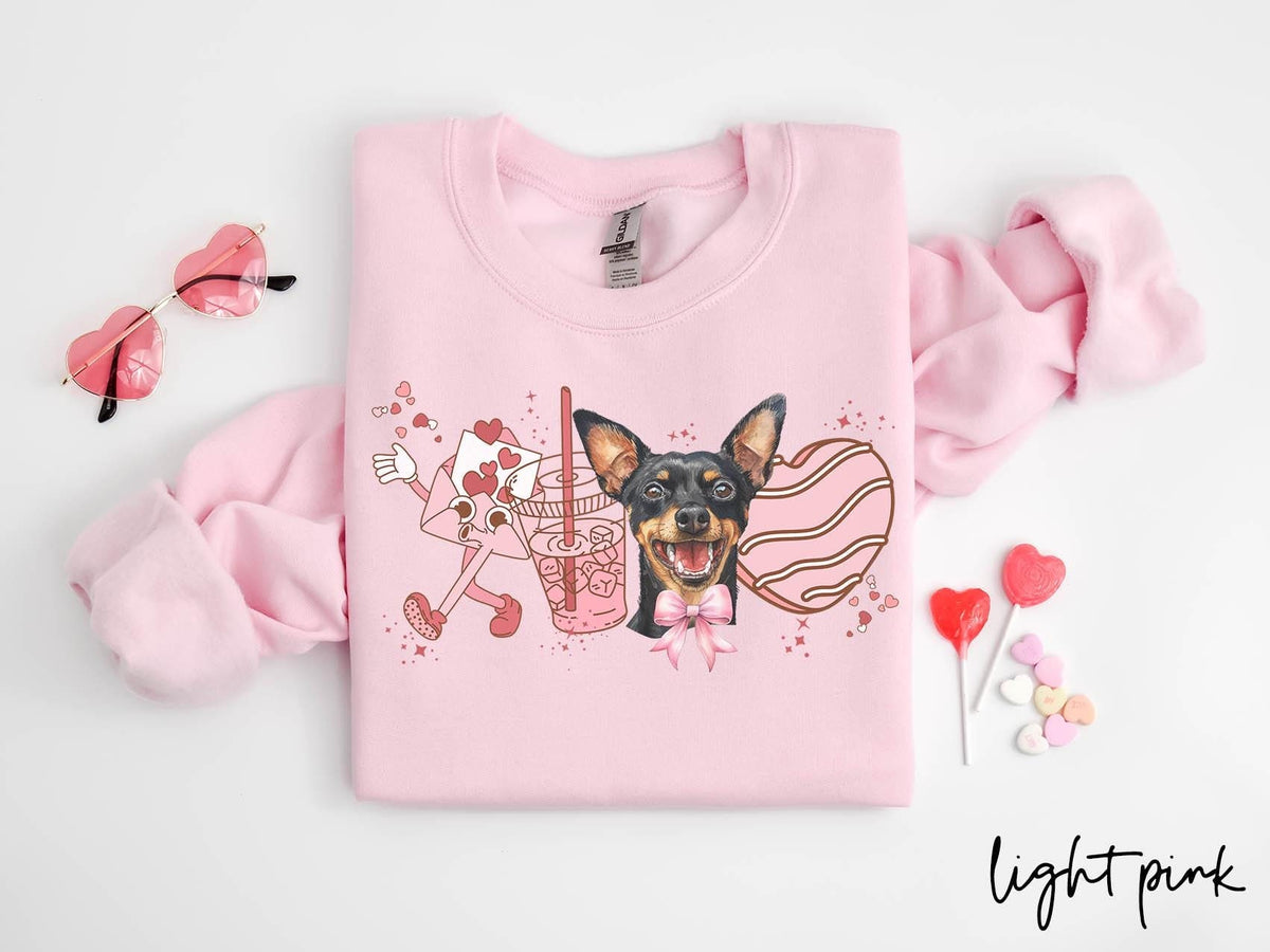 Miniature Pinscher Dog Valentine39s Day Sweatshirt Valentines Miniature Pinscher Gifts Dog Mom Crewneck Shirt Long Sleeve Sweatshirt – Premium Graphic · Trending Graphic Apparel