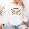 Wisconsin Hoodie Retro Unisex Wisconsin Hoodie Sweatshirt Personalization Available Hoodie – Cozy Vibes · Great Gift For Fans