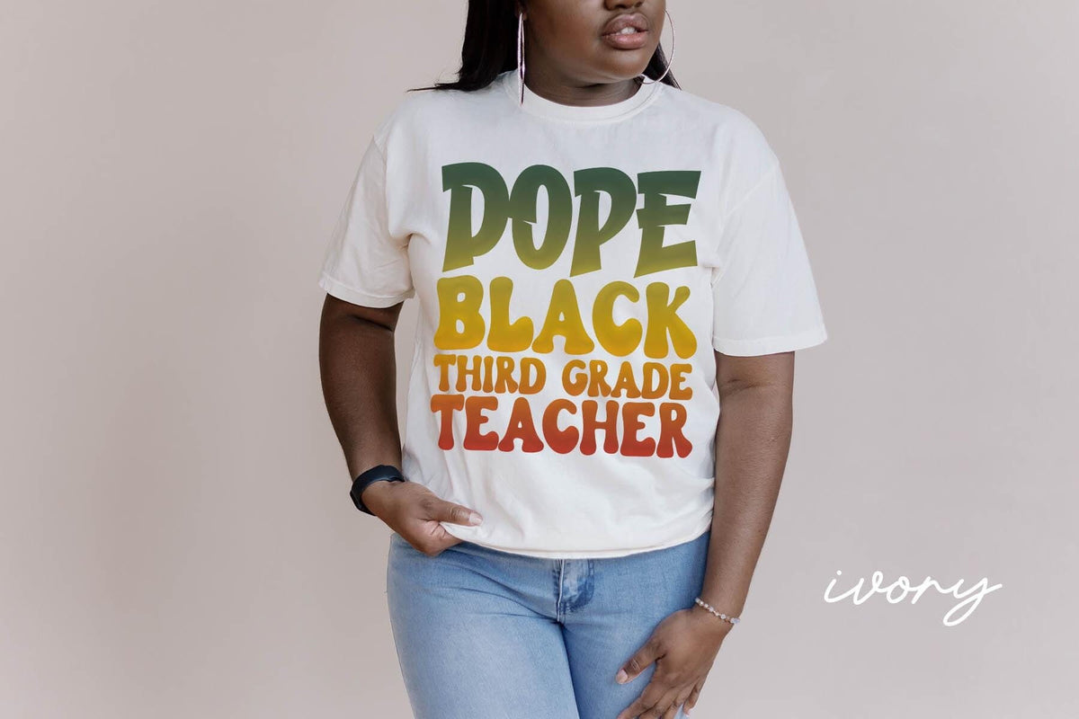 Dope Black Third Grade Teacher Shirt Melanated 3rd Grade Teacher Gifts Black History Month T Shirt Tshirt Tee for Black Women Graphic Tee – Aesthetic Look · High-Quality Print