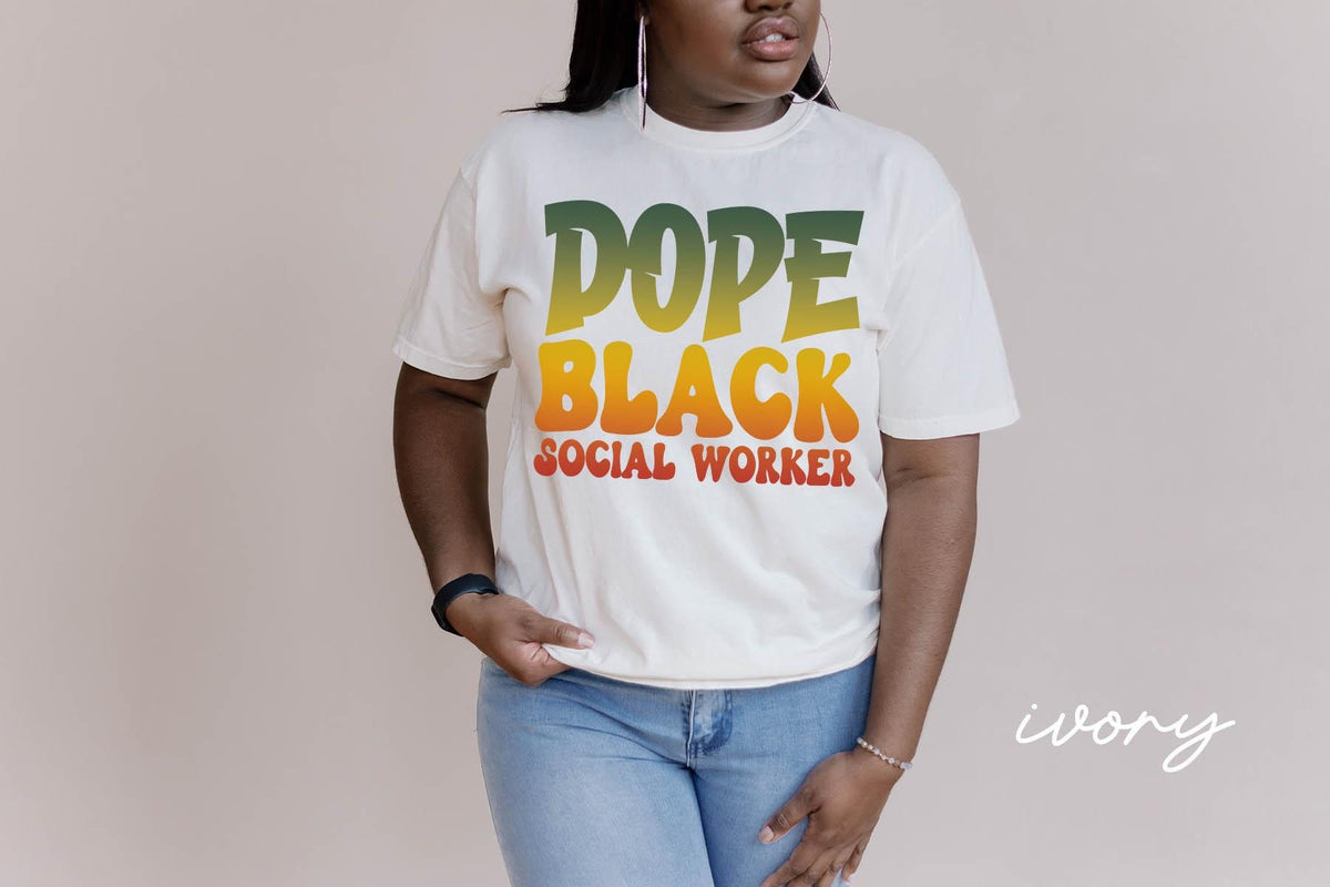 Dope Black Social Worker Shirt Melanated Social Worker Gifts Black History Month T Shirt Tshirt Tee for Black Women Graphic Tee – Aesthetic Look · Great Gift For Fans
