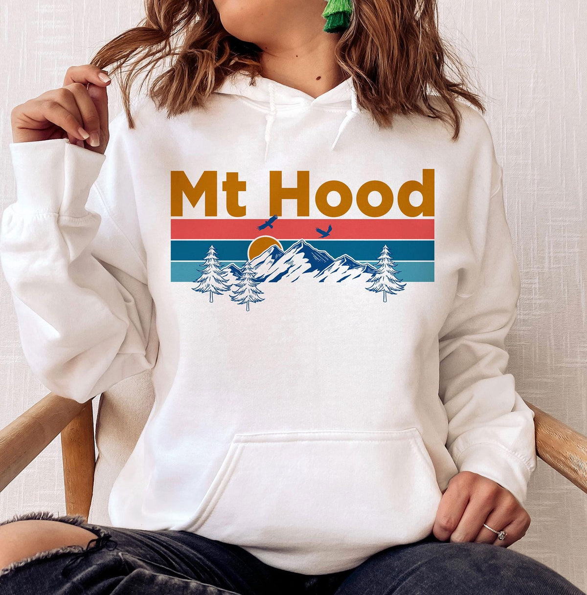 Mt Hood Hoodie Retro Mountain Sun Unisex Mt Hood Hoodie Sweatshirt Personalization Available Hoodie – Easygoing Wear · Trending Graphic Apparel