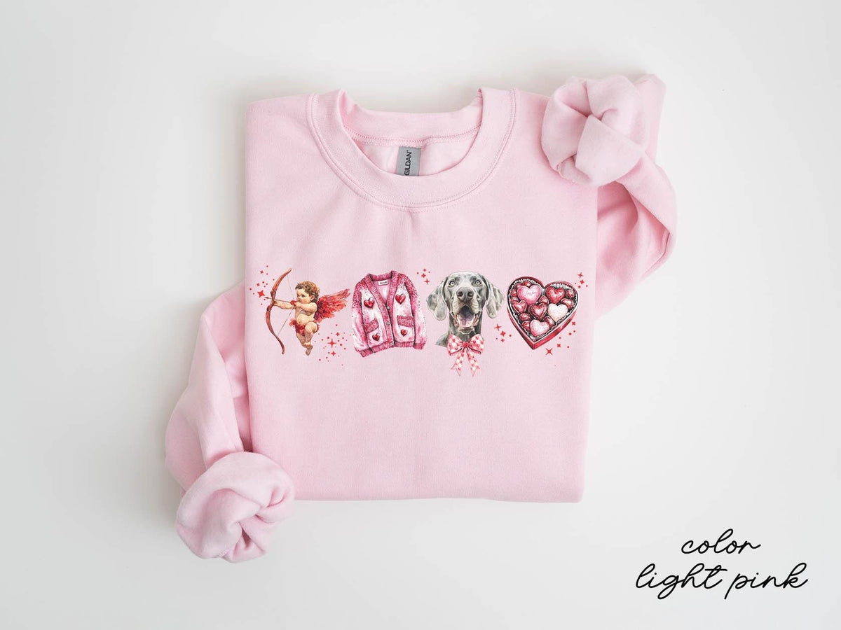 Weimaraner Dog Valentine39s Day Sweatshirt Weimaraner Dog Valentine39s Day Gifts Crewneck Shirt Women Sweatshirt – Feel-Good Design · Must-Have Style