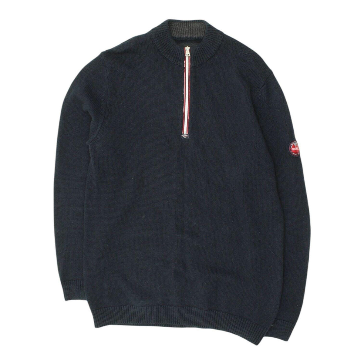 Diesel Mens Navy Half Zip Knit Sweater Vintage Casual Designer Jumper VTG Graphic Tee – Soft Feel · Perfect For Daily Wear