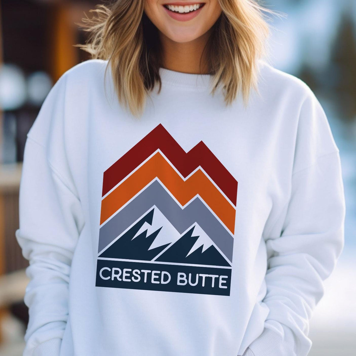 Crested Butte Colorado Sweatshirt Retro Mountain Unisex Crested Butte Sweatshirt Personalization Available Sweatshirt – Bold Style · Top Pick For Any Outfit