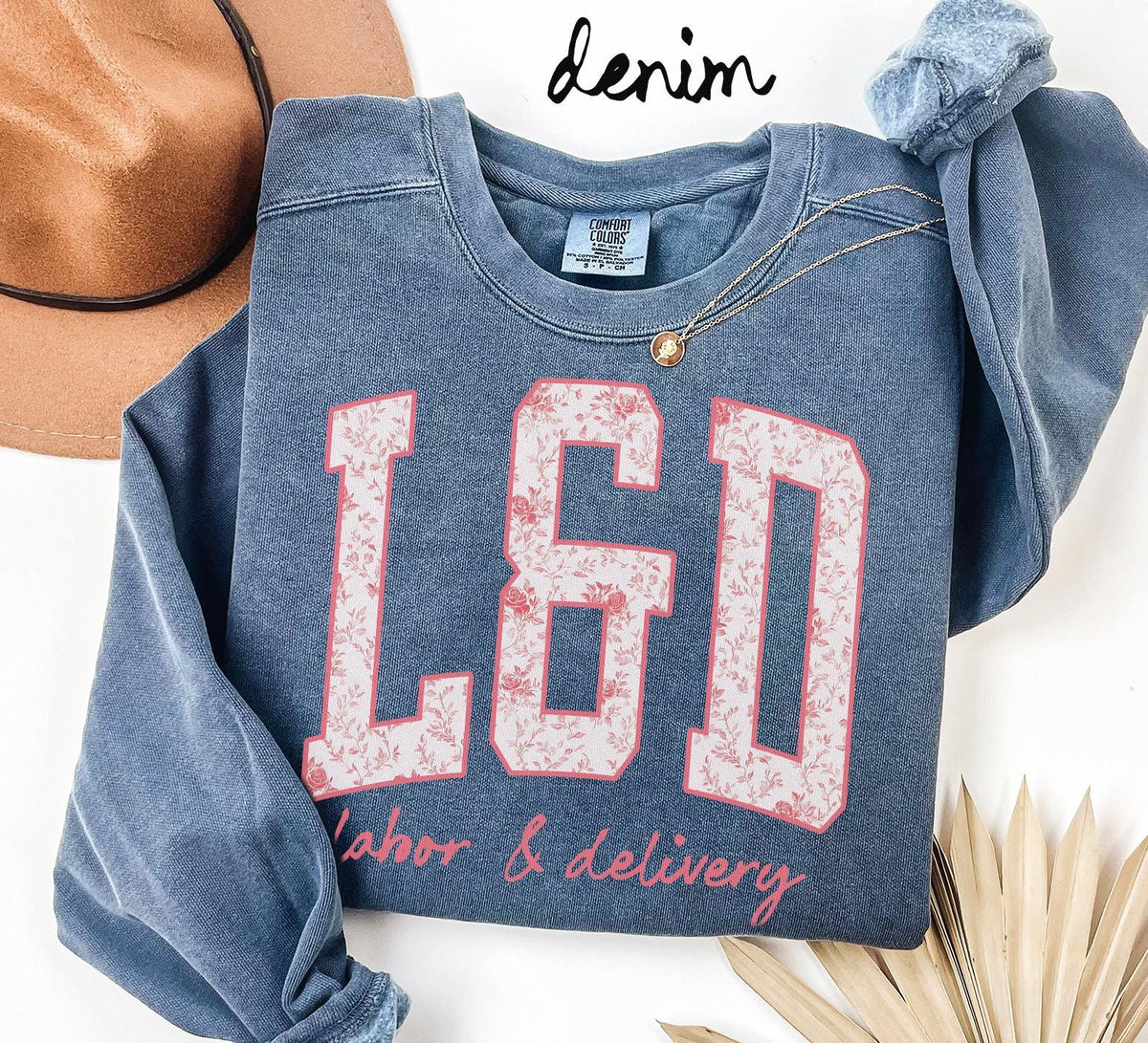 LD Sweatshirt Labor and Delivery Nurse Gifts Graduation Gifts Pink Toile Crewneck Chinoiserie Shirt for Women Sweatshirt – Warm & Stylish · Perfect For Daily Wear