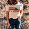 Boulder Colorado Shirt Retro Mountain Unisex Boulder TShirt Personalization Available Graphic Tee – Feel-Good Design · Perfect For Daily Wear