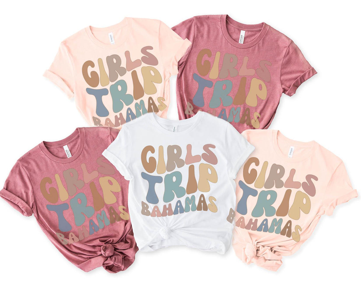 Bahamas Shirt Girls Trip Tshirt Girls Trip Favors Vacation Girls Weekend Girls Night Out Besties Graphic Tee – Soft Feel · High-Quality Print