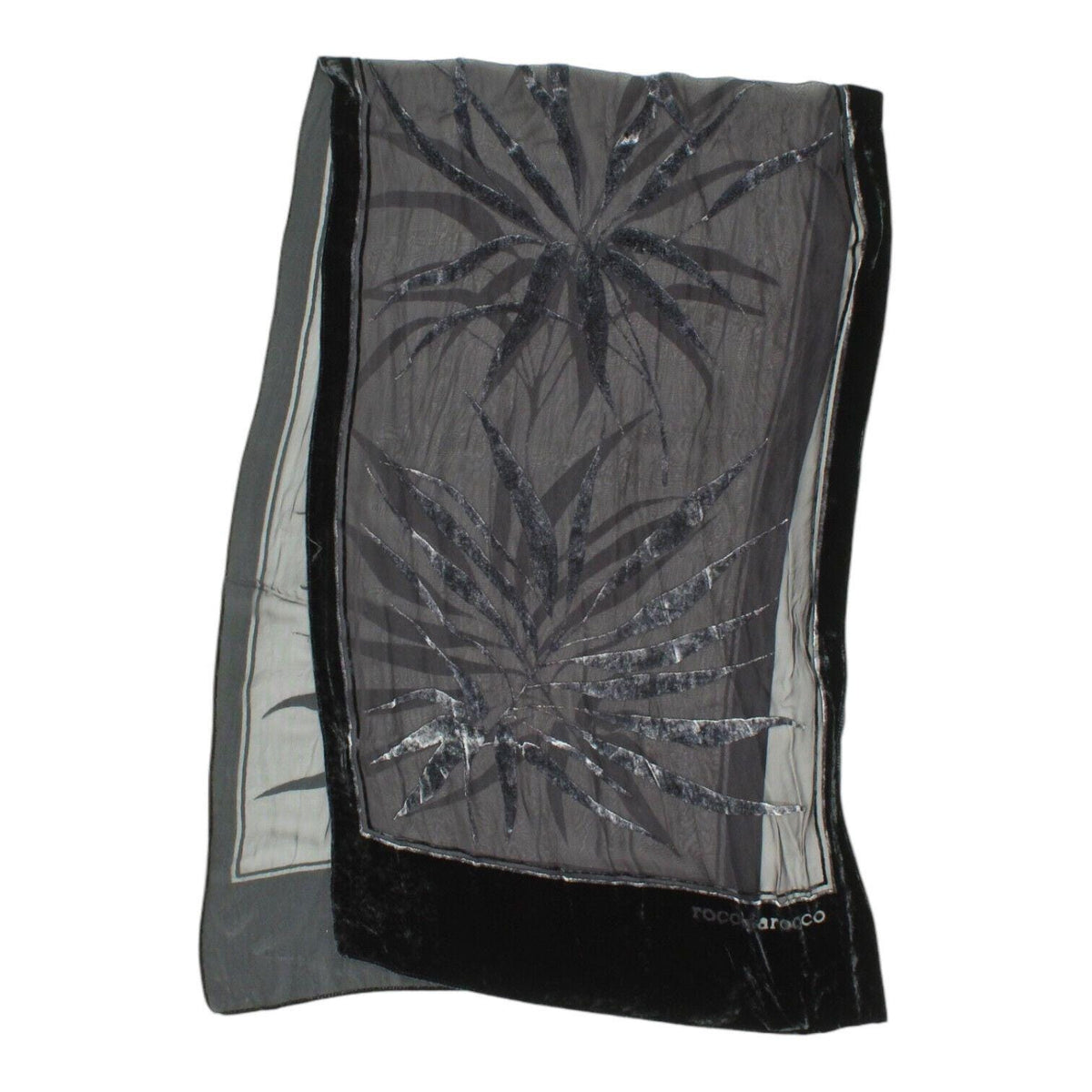 Roccobarocco Womens Black Silk Scarf Vintage Luxury High End Designer VTG Graphic Tee – Easygoing Wear · Top Pick For Any Outfit
