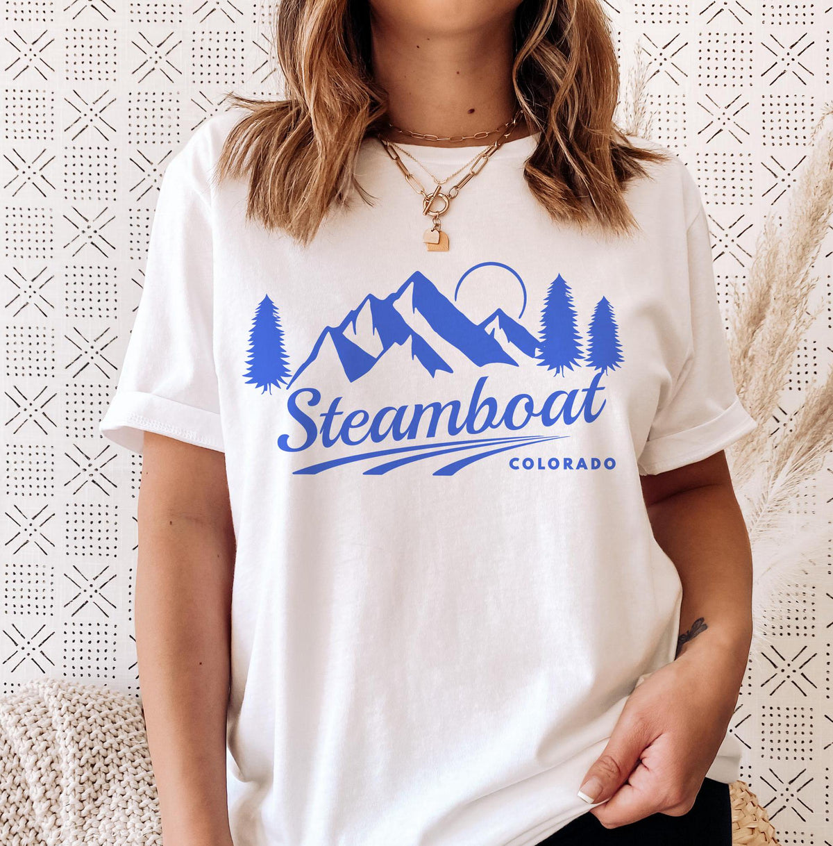 Steamboat Colorado TShirt Retro Mountain Unisex Steamboat Shirt Personalization Available Graphic Tee – Warm & Stylish · Perfect For Daily Wear