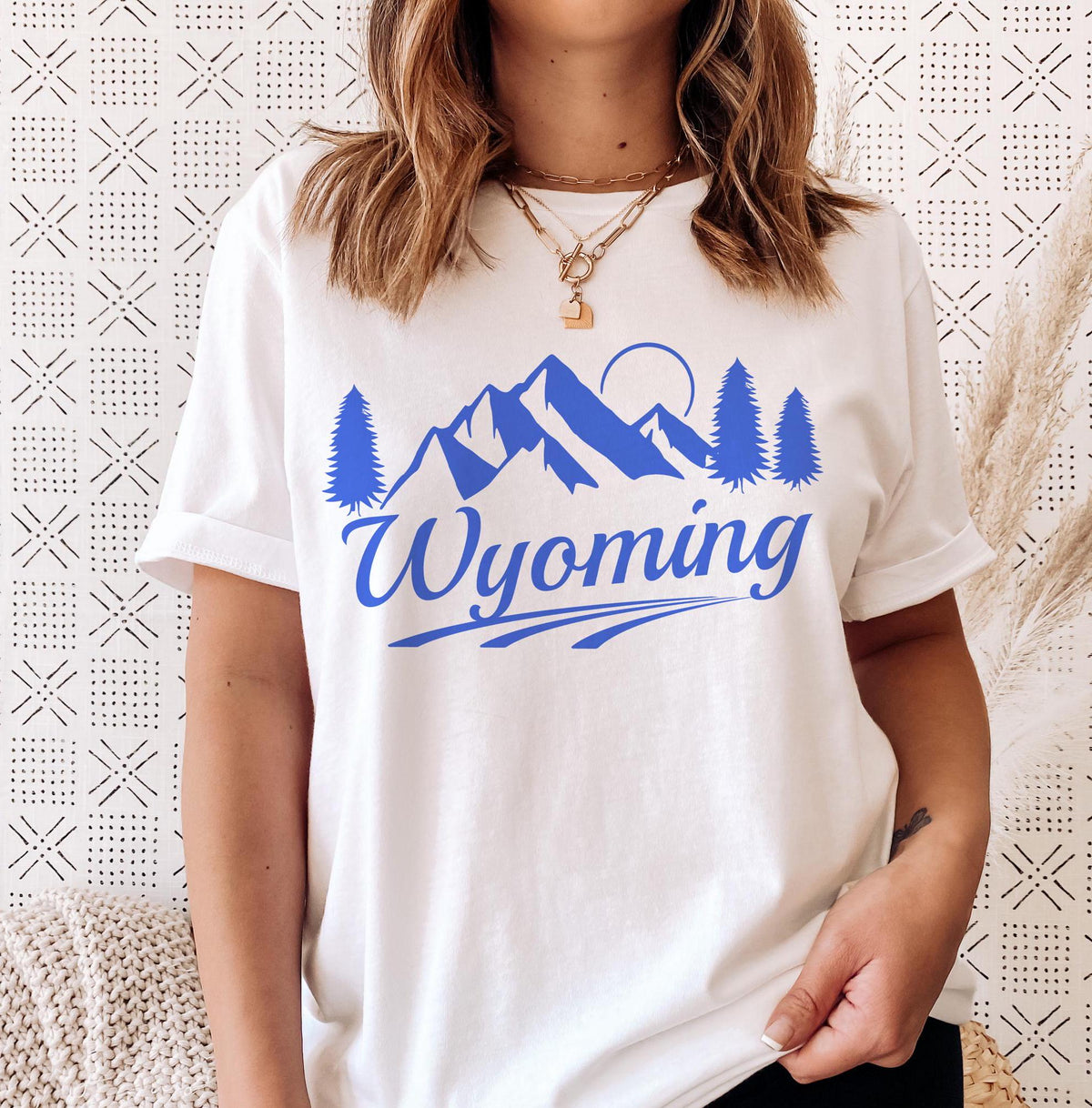 Wyoming TShirt Retro Mountain Unisex Wyoming Shirt Personalization Available Graphic Tee – Aesthetic Look · Trending Graphic Apparel