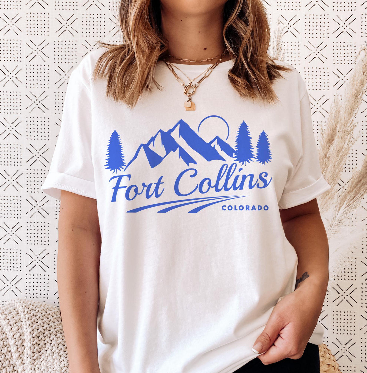 Fort Collins Colorado TShirt Retro Mountain Unisex Fort Collins Shirt Personalization Available Graphic Tee – Feel-Good Design · Perfect For Daily Wear