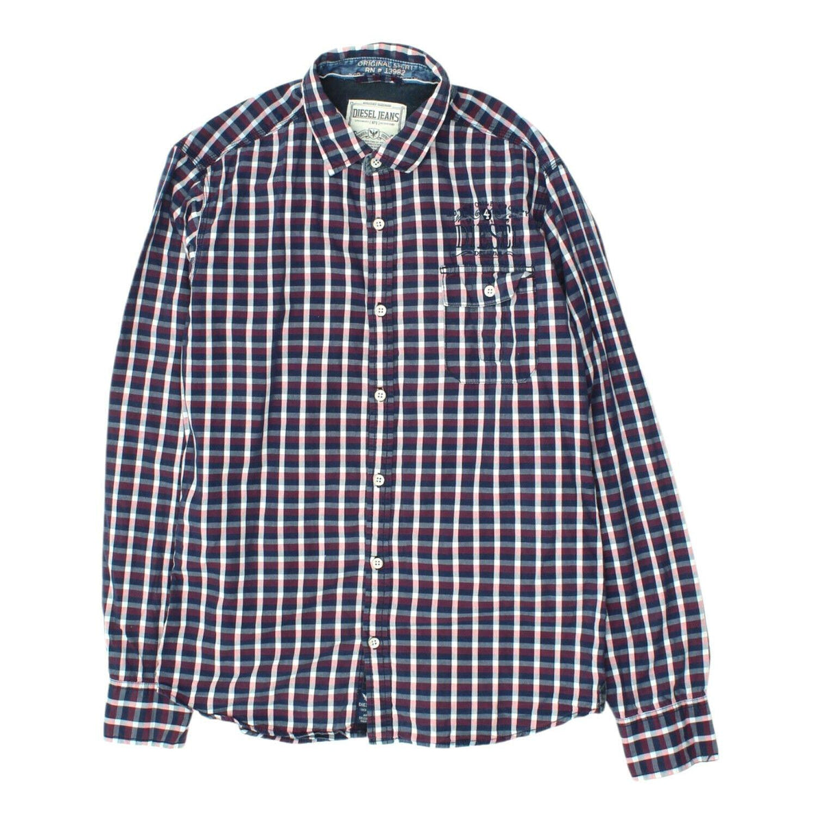 Diesel Jeans Mens Blue Red Check Shirt Vintage High End Designer Casual VTG Graphic Tee – Everyday Comfort · Top Pick For Any Outfit
