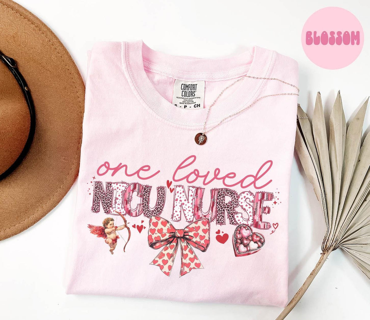 NICU Nurse Life Valentine39s Day Shirt NICU Nurse Valentine39s Day Gifts Brushstroke Tshirt Bow Coquette Tee Women Graphic Tee – Soft Feel · High-Quality Print