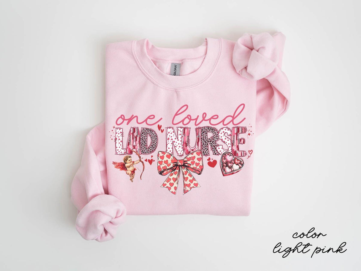 LAD Nurse Life Valentine39s Day Sweatshirt Labor and Delivery Nurse Gifts Brushstroke Coquette Bow Crewneck Shirt Women Sweatshirt – Aesthetic Look · Perfect For Daily Wear