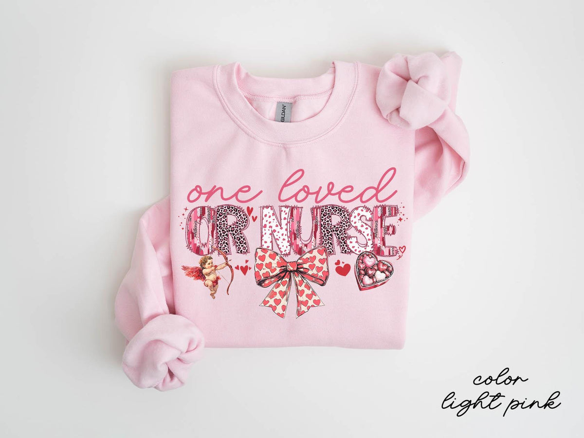 OR Nurse Life Valentine39s Day Sweatshirt Operating Room Nurse Gifts Brushstroke Coquette Bow Crewneck Shirt Women Sweatshirt – Everyday Comfort · Top Pick For Any Outfit