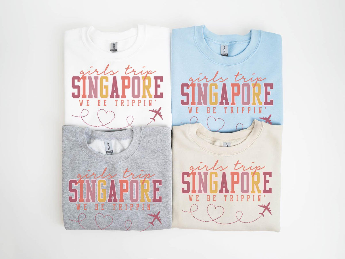 Singapore Sweatshirt Girls Trip Sweatshirt Friends Vacation Matching Group Crewneck Shirt Besties Sweatshirt – Warm & Stylish · Must-Have Style