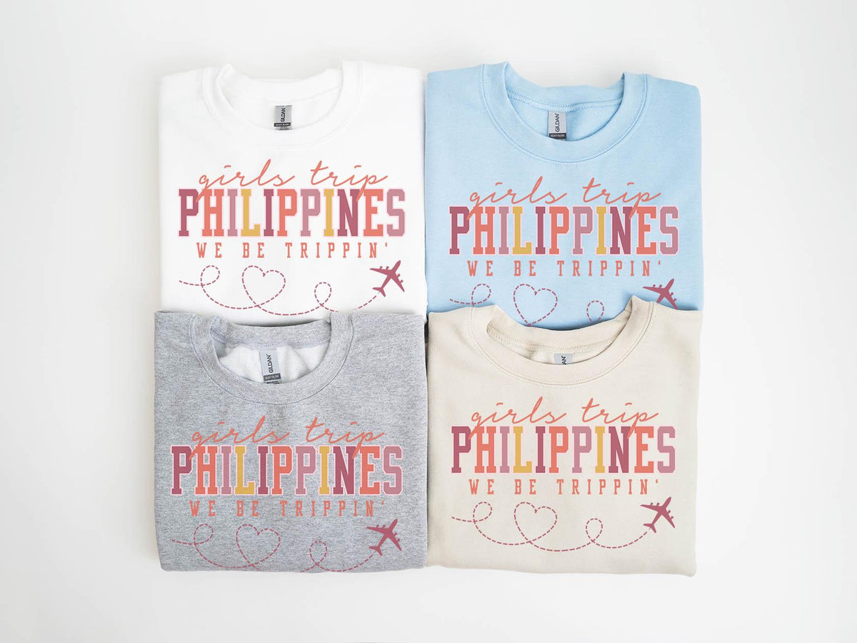 Philippines Filipina Sweatshirt Girls Trip Sweatshirt Friends Vacation Matching Group Crewneck Shirt Besties Sweatshirt – Warm & Stylish · High-Quality Print