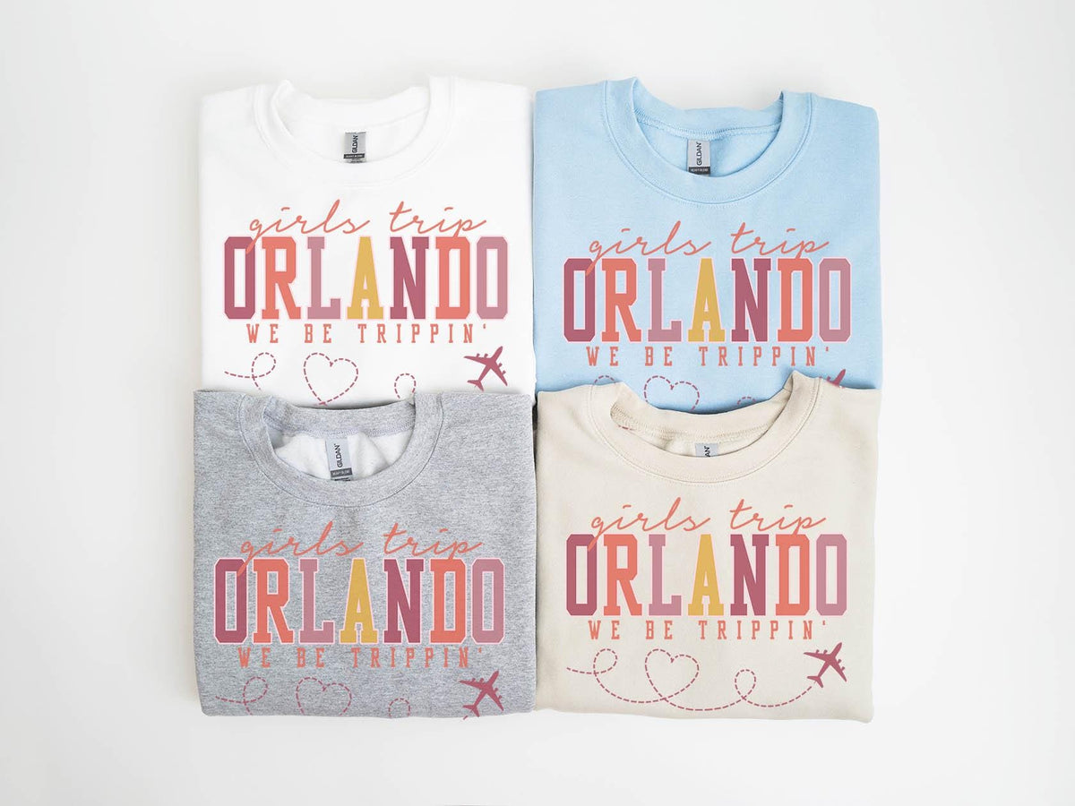 Orlando Florida Sweatshirt Girls Trip Sweatshirt Friends Vacation Matching Group Crewneck Shirt Besties Sweatshirt – Warm & Stylish · Must-Have Style