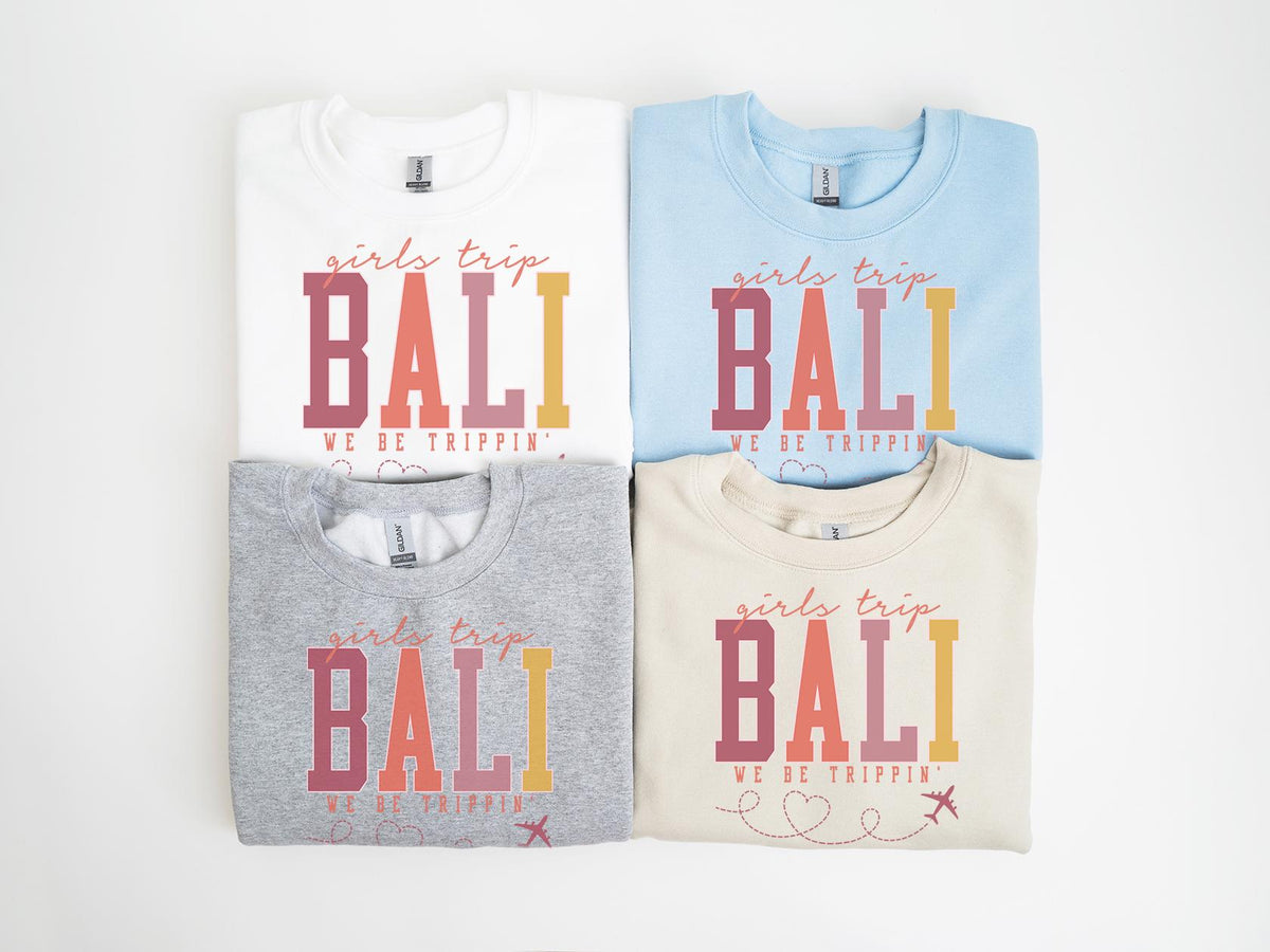 Bali Sweatshirt Girls Trip Sweatshirt Friends Vacation Matching Group Crewneck Shirt Besties Sweatshirt – Feel-Good Design · High-Quality Print