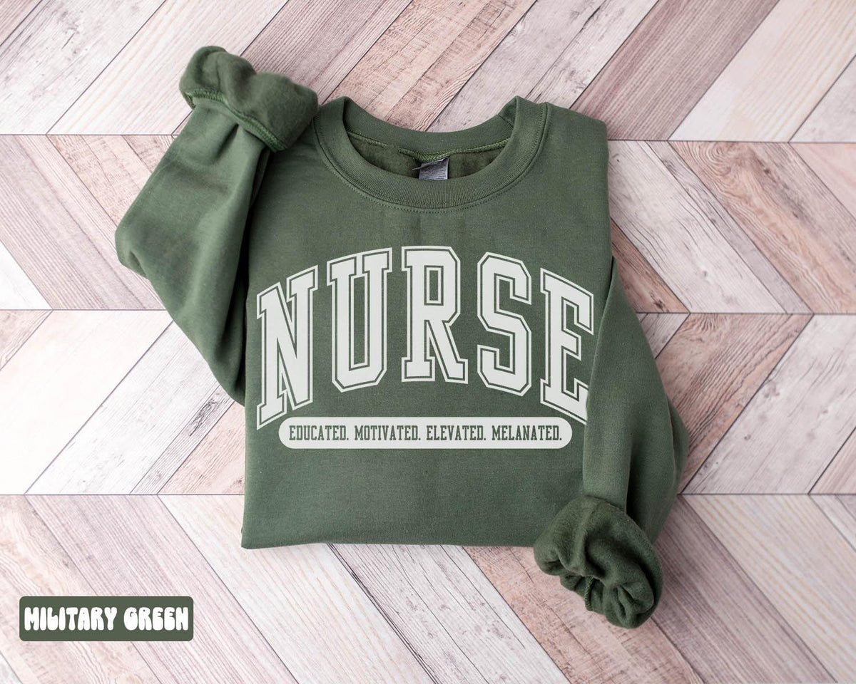 Melanated Nurse Sweatshirt Black Nursing Student Gifts Graduation Gifts Black History Month Crewneck Shirt Women Sweatshirt – Warm & Stylish · Perfect For Daily Wear