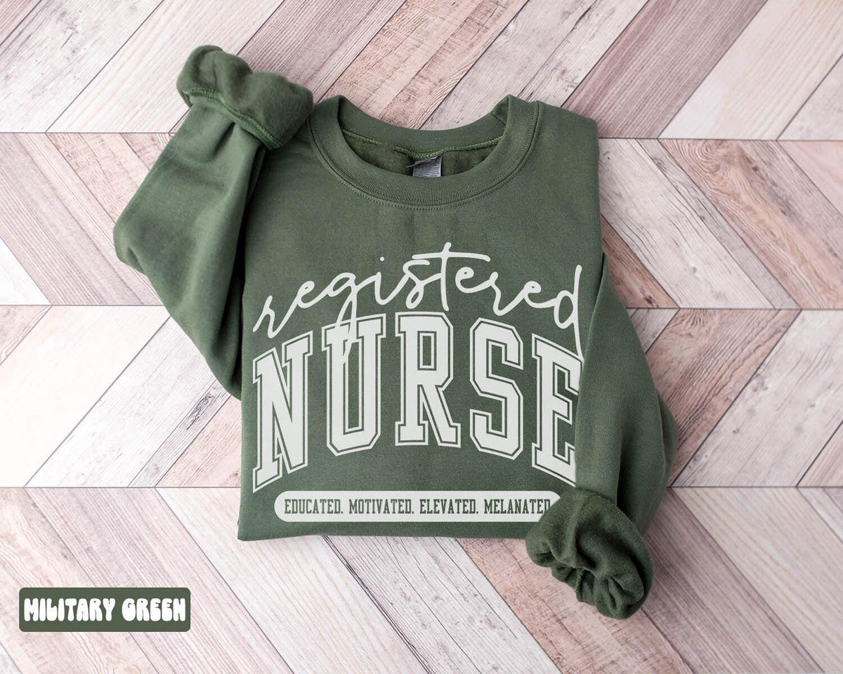 Melanated RN Sweatshirt Black Registered Nurse Gifts Graduation Gifts Black History Month Crewneck Shirt Women Sweatshirt – Everyday Comfort · Great Gift For Fans