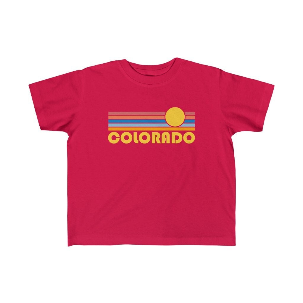 Colorado Toddler Shirt Retro Sunrise Colorado Kid39s TShirt Personalization Available Graphic Tee – Bold Style · High-Quality Print