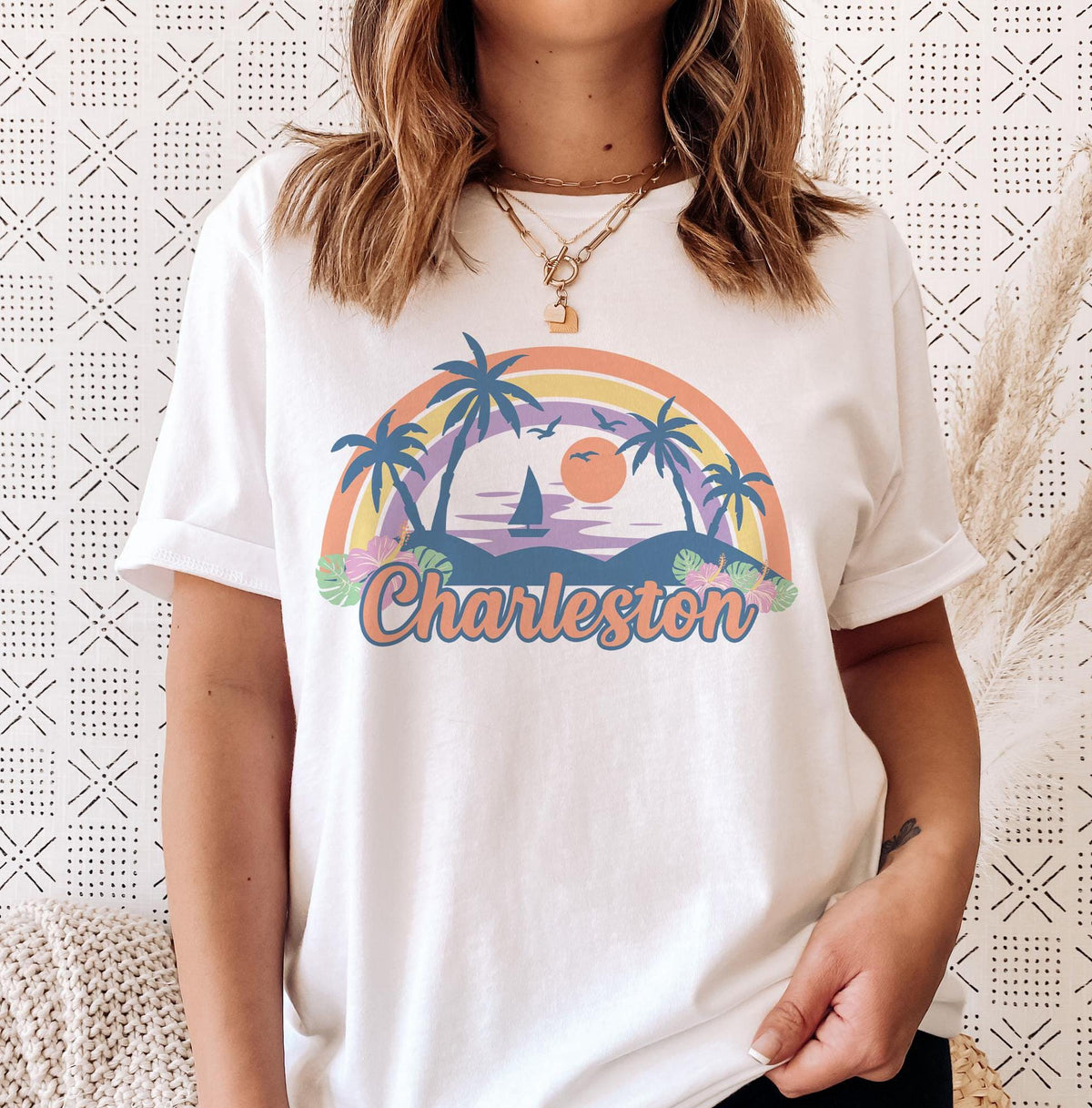 Charleston South Carolina TShirt Retro Beach Unisex Charleston Shirt Personalization Available Graphic Tee – Bold Style · Trending Graphic Apparel